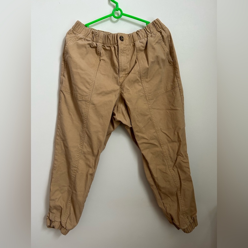 Tan Petite Stretchy Cargo Pants